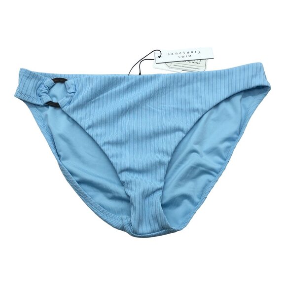 Sanctuary Swim Refresh Rib Hipster Bikini Bottom Ring Detail Celeste Blue L - Picture 3 of 6